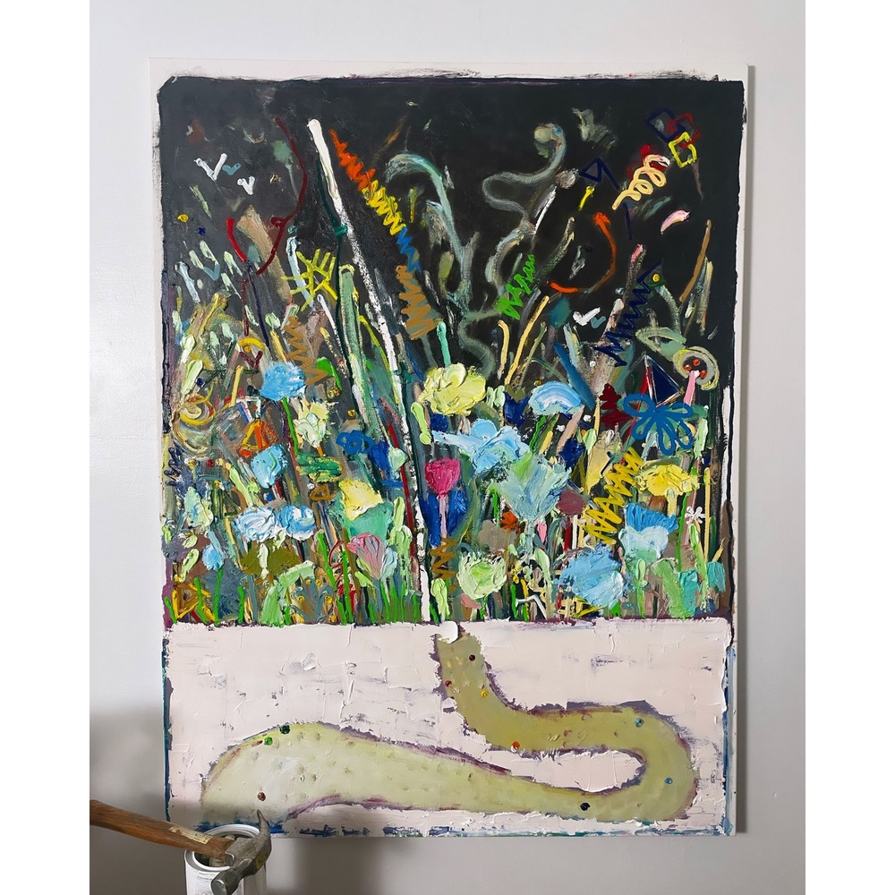 Electrifying Joy 36 x 48 Abstract Expressionist Floral Painting Large By O